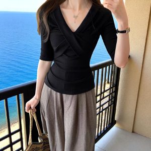 women's v neck long sleeve top